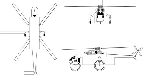 Sikorsky CH 54 Tarhe Drawing, svg vector file, laser cut file, cricut file, engraving file, cnc cut file