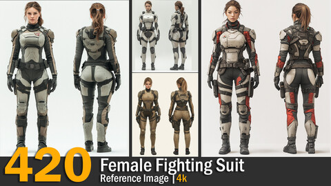 Female Fighting Suit | Reference Images | 4K