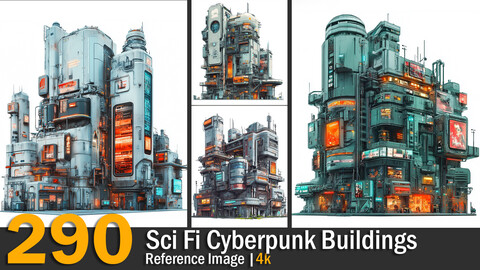 Sci Fi Cyberpunk Buildings | Reference Images | 4K