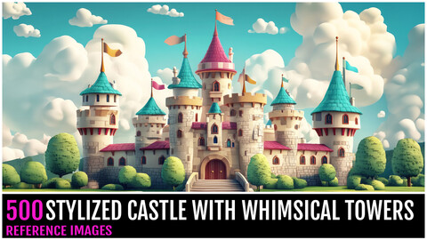 500 Stylized Castle With Whimsical Towers