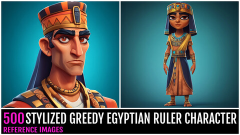 500 Stylized Greedy Egyptian Ruler Character