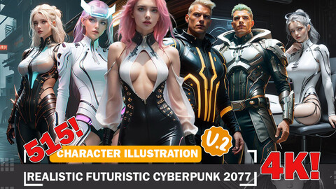 515 Realistic Futuristic Cyberpunk 2077 Diverse Outfit Character Design Reference Art V2 4K