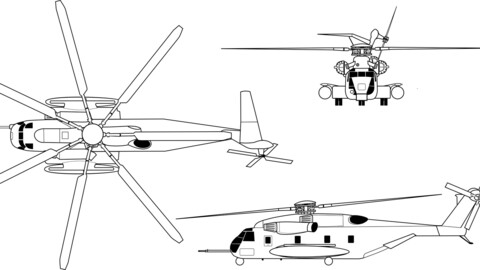 Sikorsky CH 53E Super Stallion Drawing, svg vector file, laser cut file, cricut file, engraving file, cnc cut file