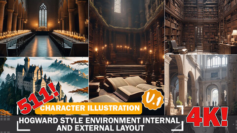 511 Hogwarts-Style Environment Layouts Diverse Environment Design Reference Art V1 4K