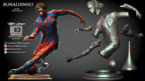 Ronaldinho R10 3D Print (STL Files)