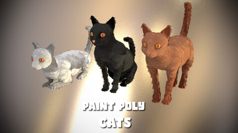 Paint Poly - Cats - Rigged & Animated