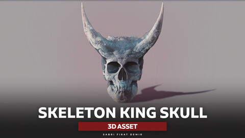 Skeleton King Skull 3D Model - High-Quality 3D Asset for Base Mesh Modeling & 3D Printing