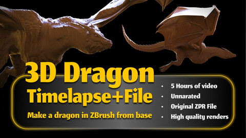 3D DRAGON MODELING IN ZBRUSH TUTORIAL+FILES