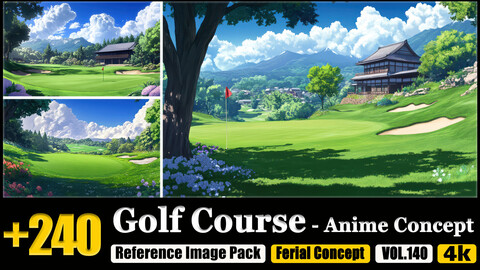 240 Golf Course - Anime Concept Reference Image Pack v.140 |4K|