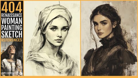 404 Renaissance Woman Painting & sketch