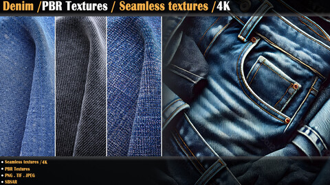 Denim / PBR Textures / Seamless textures /4K