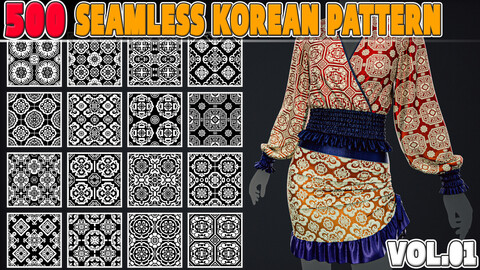 500 Seamless Korean Pattern + PSD + High Quality Vol.01