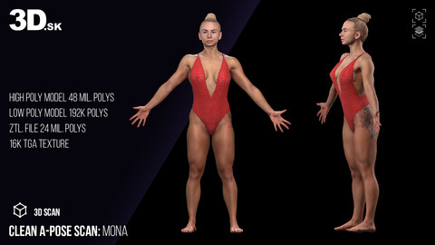 Clean A Pose 3D Scan | Mona Underwear