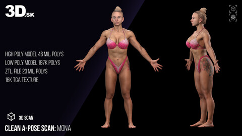 Clean A Pose 3D Scan | Mona Underwear