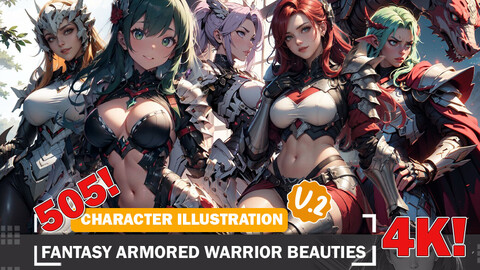 505 Fantasy Armored Warrior Beauties Diverse Outfit Character Design Reference Art V2 4K