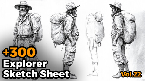 +300 Explorer Sketch Sheet Reference Images(4k)