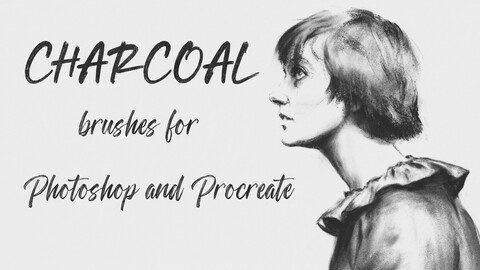 Charcoal brushes pack for Procreate and Photoshop