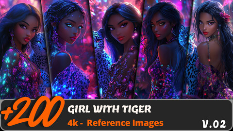 GIRL WITH TIGER VOL. 02/ 4K/ Reference Image