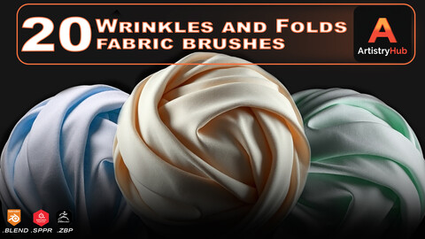 20 Wrinkles and Folds Brushes for Zbrush Substance Painter and Blender (COUPON Applied)