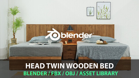 Head Twin Wooden Bed