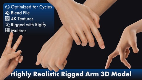 Highly Realistic Female Caucasian Arm 3D Model