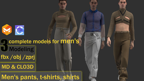 3Men's digital clothing FBX /OBJ/ZPRJ