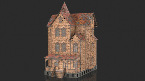 Old Medieval Abandoned House 2 - game assets - 3d house