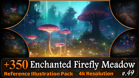 350 Enchanted Firefly Meadow Reference Pack | 4K | v.49