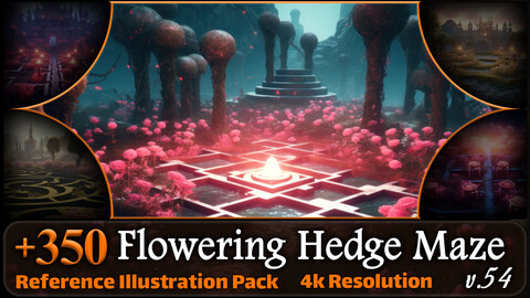 350 Flowering Hedge Maze Reference Pack | 4K | v.54