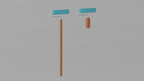 Cartoon Paint Roller 3D model