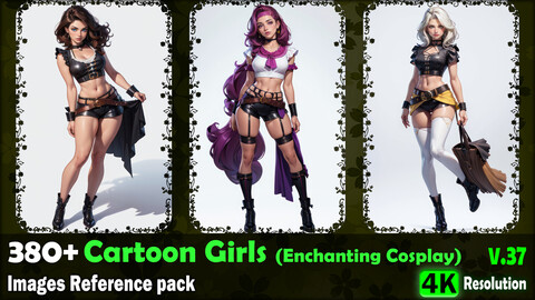 380+ Cartoon Girls (Enchanting Cosplay) Images Reference Pack - 4K Resolution - V.37