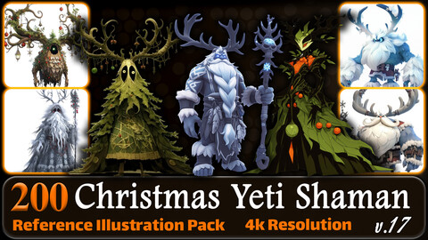 200 Anime Christmas Yeti Shaman (Full Body) Reference Pack | 4K | v.17