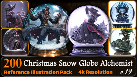 200 Anime Christmas Snow Globe Alchemist (Full Body) Reference Pack | 4K | v.19