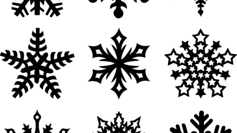 Snowflakes vector file, svg vector file, laser cut file, cricut file, engraving file, cnc cut file, Eps file