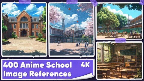 400 Anime School Image References - Vol 01