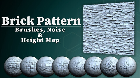 Brick Pattern Brushes, Noise and Height Map