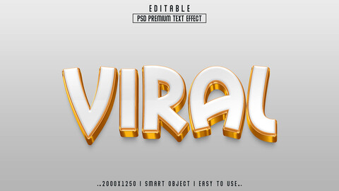 3D Viral 1. PSD fully editable text effect. Layer style PSD mockup template