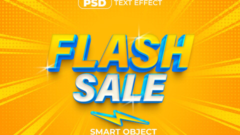 3D Flash Sale. PSD fully editable text effect. Layer style PSD mockup template