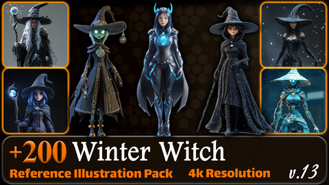 200 Winter Witch Reference Pack | 4K | v.13