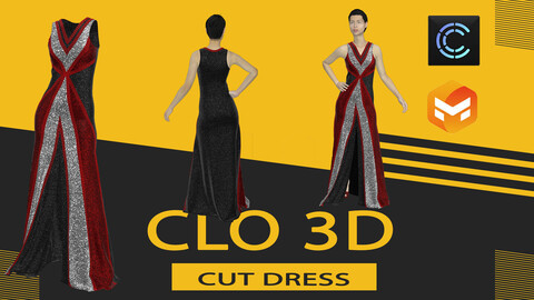 Cut dress ,Marvelous Designer or Clo3D (ZPRJ)