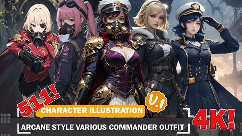 511 Arcane Style Various Commander Outfits Diverse Outfit Character Design Reference Art V1 4K