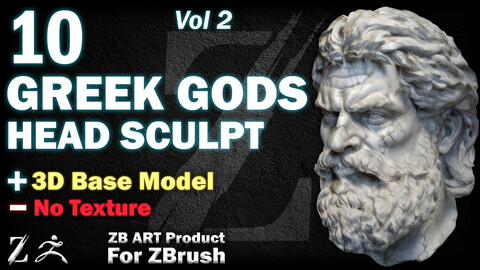 10 ZB ART Greek Gods Head Sculpt (3D Base Model) - Vol 2