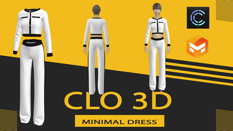 Minimal dress ,Marvelous Designer or Clo3D (ZPRJ)