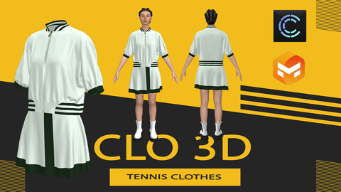 Tennis clothes ,Marvelous Designer or Clo3D (ZPRJ)