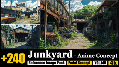 240 Junkyard - Anime Concept Reference Image Pack v.145 |4K|