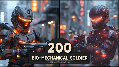 Bio-Mechanical  Soldier 4K Reference/Concept Images