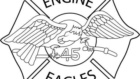 ENGINE 45 WITH EAGLE Patch VECTOR LINE ART FILE svg dxf file for laser cutting, laser engraving, cricut cut file, cnc router file, ez cad file