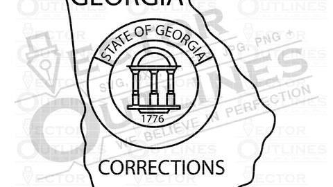 STATE OF GEORGIA CORRECTIONS svg dxf file for laser cutting, laser engraving, cricut cut file, cnc router file, ez cad file