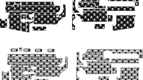 AR 15 Gun Template with Seamless Skull Pattern vector file, svg dxf file for laser cutting, laser engraving, cricut cut file, cnc router file, ez cad file