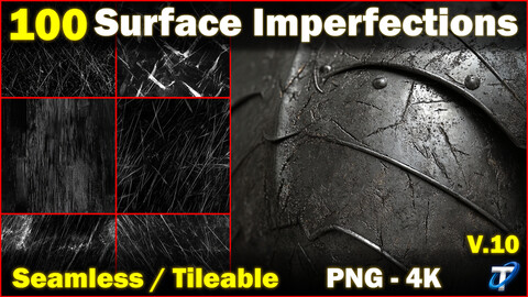 100 Ultra High-Quality Surface Imperfections / Stencil Imperfections (Seamless and Tileable) Vol 10